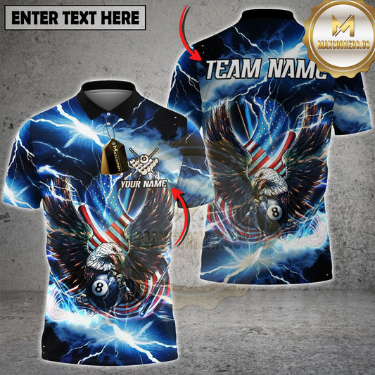 Maxcorners Billiards Eagle USA Strike Force Multicolor Options Personalized Name, Team Name 3D Shirt
