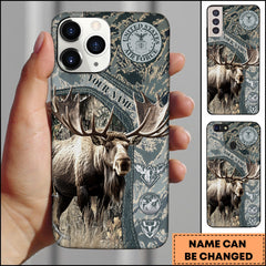 Maxcorners Hunting Phone Case Moose Digital Camouflage US Air Force Military Style Personalized Name Phone Case