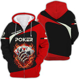 Custom Poker Four Of A Kind Aces On Fire T-Shirt, Poker Shirts, Gift For Poker Players
