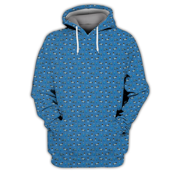 Maxcorners Funny Pattern Golf Shirt, Dachshund Golf Shirt, Prostate Cancer Golf Shirt For Men