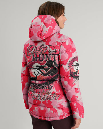 Maxcorners Girls Hunt Too Only Prettier Camo Puffer Jacket LM1601