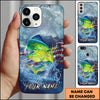 Maxcorners Fishing Ocean Wave Patriotic Camouflage Personalized Name Phone Case (10 Fish Species)