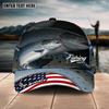 Maxcorners Fishing Fishing Make Me Happy Skinfish Flag Of US Sport Pattern Personalized Name 3D Cap (11 Breeds)