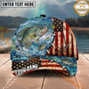 Maxcorners Fishing  American Flag Fishing Hook Multi Options Personalized Name 3D Classic Cap (11 Fish Species)
