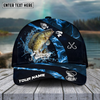 Maxcorners Fishing Blue Smoke Sport Pattern Personalized Name 3D Cap (11 Breeds)