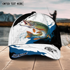 Maxcorners Fishing Black White Water Flow Pattern Sport Pattern Personalized Name 3D Cap (11 Breeds)