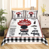 Maxcorners Barbecue Party Duvet Cover, Campfire BBQ Camping Theme Beef Food Graffiti Bedding Set