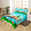 Maxcorners Camping Trailer Duvet Cover, Watercolor RV Camper Bedding Set