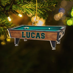 Maxcorners Personalized Billiard Christmas Ornament, Custom Billiard Table Ornament, Pool Ball Racked Ornament, Gifts For Billiard Player