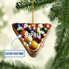 Maxcorners Personalized Billiards Pool Ornament, Gift For Billiard Player 2