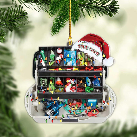 Maxcorners Custom Tackle Box Acrylic Xmas Ornaments, Presents For Fishing Lovers, Fishing Ornament