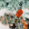 Maxcorners Custom Name Fishing Christmas Ornament, Fishing Man Acrylic Ornament, Christmas Gift For Him
