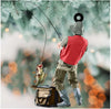 Maxcorners Custom Name Fishing Christmas Ornament, Fishing Man Acrylic Ornament, Christmas Gift For Him