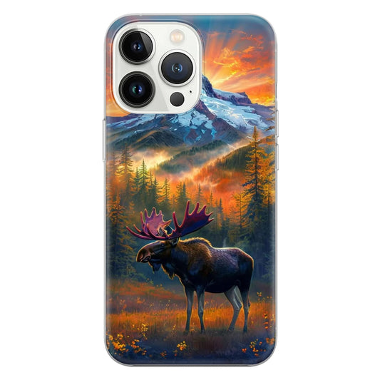 Maxcorners Hunting Phone Case Forest Moose Cover 5 LM1012