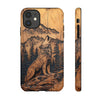 Maxcorners Howling Wolf Phone Case: Faux Wood Nature Landscape
 3D Phone Case LM0812