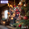Maxcorners Santa Riding German Shepherd Christmas Ornament â€“ Funny Dog Lover Tree Hanging Decoration, Holiday Pet Gift, Custom German Shepherd Ornament
2D Flat LM2511