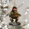 Maxcorners Custom Photo Fishing Christmas Ornament, Fishing Man Acrylic Ornament, Christmas Gift For Him