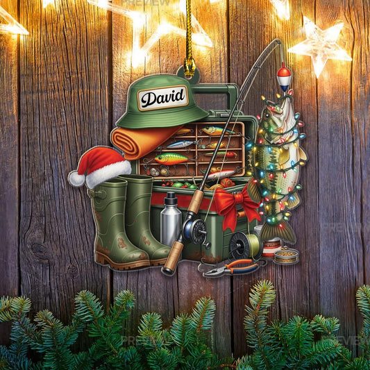 Maxcorners Fishing Tool Kit Custom Acrylic Ornament, Fishing Ornament, Gift For Fisherman, Christmas Tree Decor
