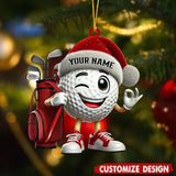 Maxcorners Funny Golf Ball Xmas Ornament, Golf Player Custom Name Golf Keychain, Golf Accessories, Christmas Golf Gift