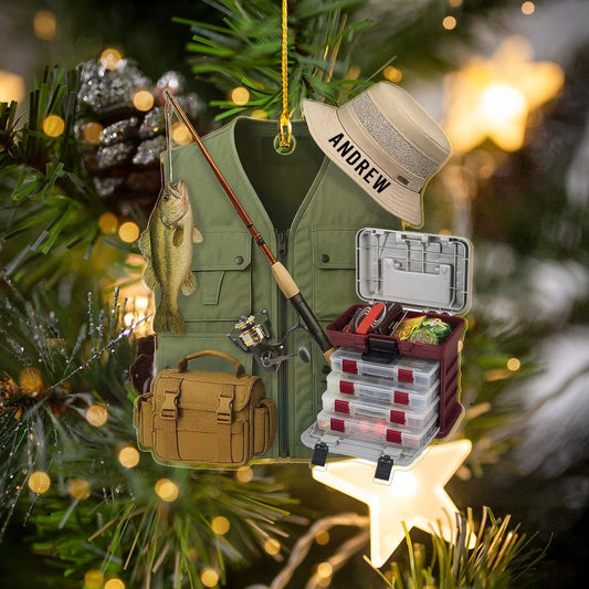 Maxcorners Fishing Ornament, Custom Acrylic Ornament, Gift For Fisherman, Christmas Tree Decor