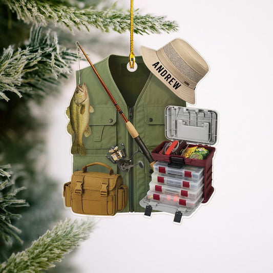 Maxcorners Fishing Ornament, Custom Acrylic Ornament, Gift For Fisherman, Christmas Tree Decor