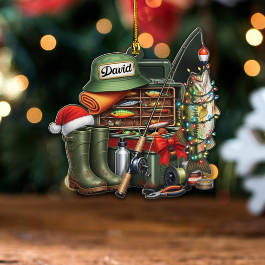 Maxcorners Fishing Tool Kit Custom Acrylic Ornament, Fishing Ornament, Gift For Fisherman, Christmas Tree Decor