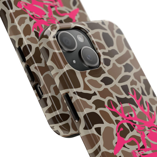 Maxcorners Old School Camo Tough Phone Case, Pink "Deer Duck Fish", Hunting & Fishing Gifts, Accessories
 Full Wrap Phone Case LM0812