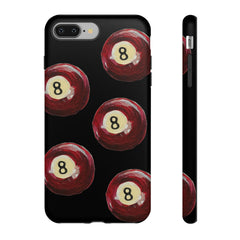 Maxcorners Billiards Red Eight Ball Hand Painted Full Wrap Phone Case LM1012