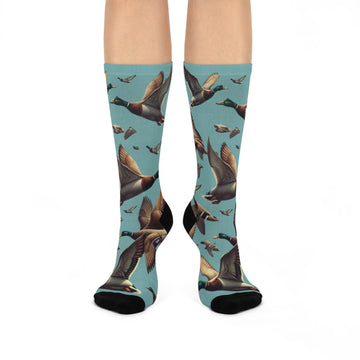 Maxcorners Mallard Duck Socks - Perfect gift for Duck Hunter, Mallard Duck gift, hunting socks, man gifts, birthday gift, Christmas Stocking Stuffer,LM2611