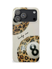 Maxcorners Billiards Leopard Print 8 Ball IPhone case - 'Lucky Me" Trendy Full Wrap Phone Case LM1012