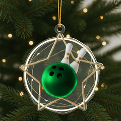 Maxcorners Star Bowling Ball Ornament, Personalized Bowler Christmas Gift, Custom Name Bowling Pin Xmas Decor, Sports Keepsake for Team
 LM1111