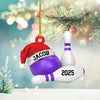Maxcorners Personalized Bowling Ornament: Custom Name and Year, Wood or Acrylic
 LM1111