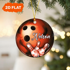 Maxcorners Personalized Bowling Ball Christmas Ornament – Custom Name Bowling Gift for Players & Fans
 LM1111