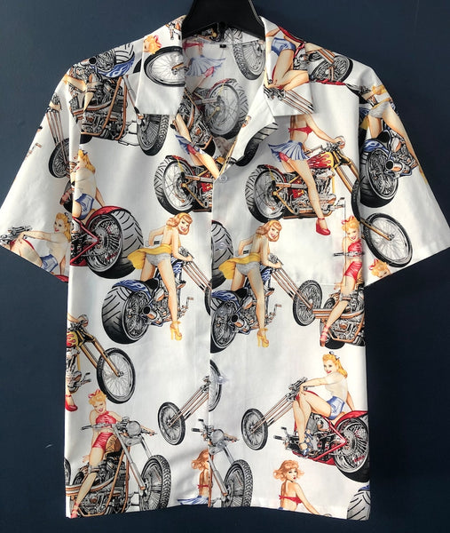 Maxcorner Pin Up Girls on Motorcycles Hawaiian Shirt