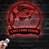 Maxcorners Custom Black Crappie Freshwater Fishing Metal Sign Fish Wall Art With LED Light