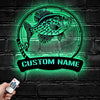 Maxcorners Custom Black Crappie Freshwater Fishing Metal Sign Fish Wall Art With LED Light