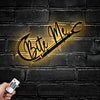 Maxcorners Custom Bite Me Fishing Metal Sign Fish Wall Art With LED Light