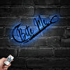 Maxcorners Custom Bite Me Fishing Metal Sign Fish Wall Art With LED Light