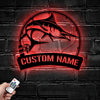 Maxcorners Custom Atlantic Blue Marlin Fishing Metal Sign Fish Wall Art