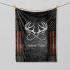 Maxcorners Custom Name Hunting Fishing USA Flag Blanket