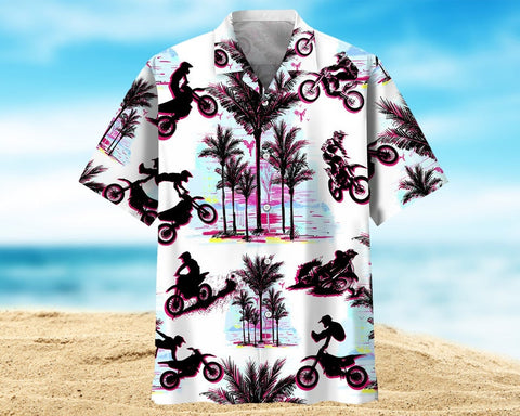 Maxcorner Dirt Bike Palm Tree Tik Tok Hawaiian Shirt