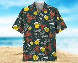 Maxcorner Helmet Beer Motorcross Hawaiian Shirt