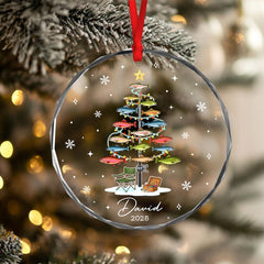 Maxcorners Personalized Fishing Christmas Ornament, Fishing Man Ornament, Christmas Gift For Fishing Lovers, Xmas Tree Decor Gift For Fishing Lovers 2D Flat