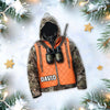 Maxcorners Personalized Orange Safety Vest Deer Hunter Outfit Christmas 3D Ornament, Custom Holiday Tree Decor, Perfect Gift for Hunter