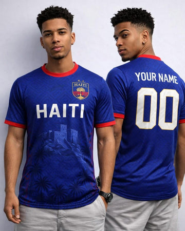 Maxcorners Custom Haiti Football Fan Shirt 3D Soccer Jersey Personalized Supporter Apparel Gift