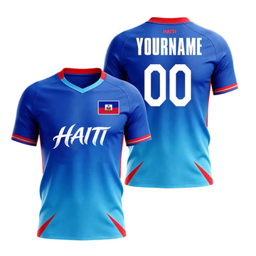 Maxcorners Haiti Football Pride Personalized Shirt Custom 3D Soccer Jersey Gift For Him Her