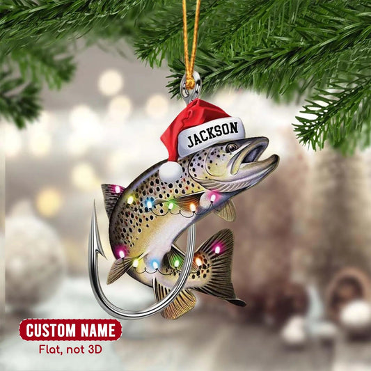 Maxcorners Trout Fish Christmas Ornaments, Custom Acrylic Ornaments, Gift For Fisherman, Christmas Tree Decor
