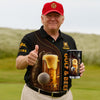 Maxcorners Golf And Beer Custom Men's Funny Graphic Golf Polo Shirt, Dad Golf Gift