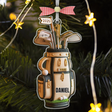 Maxcorners Personalized Golf Bag Acrylic Ornament, Custom Name Golf Ornament, Golf Keychain, Christmas Golf Gift