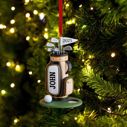 Maxcorners Custom Golf Bag Acrylic Ornament, Golf Keychain, Golf Accessories, Christmas Golf Gift, Gift For Golf Dad